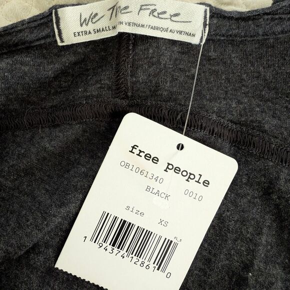 NWT Free People Fitted Gray Short Sleeve Tee - Picture 4 of 5
